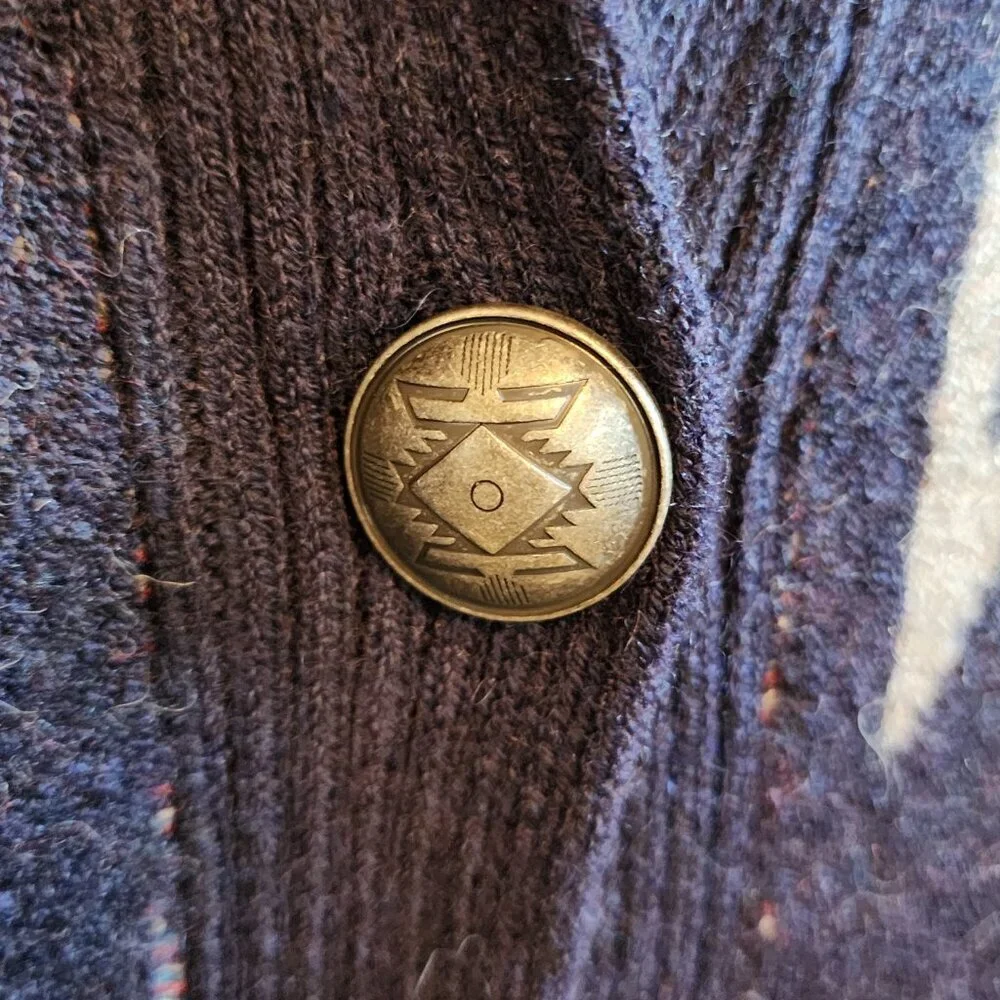 ARIAT Women's Chimayo Duster Sweater, Navy Jacquard M - Picture 4 of 8